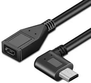 90 Degree Right Angled Micro USB 2.0 Male to Female Data Charge Cable 480Mbps for Phone Extension (50cm) 90 Degree Right Angled Micro USB 2.0 Male to Female Data Charge Cable 480Mbps for Phone Extension (50cm)