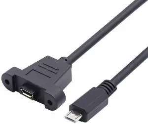 Micro USB 5Pin Male to Female Extension Panel Mount Type Cable Power Data 480Mbps with Screws Hole (50cm) Micro USB 5Pin Male to Female Extension Panel Mount Type Cable Power Data 480Mbps with Screws Hole (50cm)