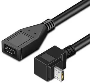 90 Degree Down Angled Micro USB 2.0 Male to Female Data Charge Cable 480Mbps for Phone Extension (25cm) 90 Degree Down Angled Micro USB 2.0 Male to Female Data Charge Cable 480Mbps for Phone Extension (25cm)