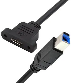 USB 3.0 Type-B Male to Micro 3.0 Type-B Female Screw Mount Type Extension Power Data Cable 480Mbps (50cm) USB 3.0 Type-B Male to Micro 3.0 Type-B Female Screw Mount Type Extension Power Data Cable 480Mbps (50cm)