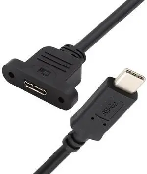 USB 3.0 Type-C USB-C Male to Micro 3.0 Type-B Female Screw Mount Type Extension Data Cable 480Mbps (50cm) USB 3.0 Type-C USB-C Male to Micro 3.0 Type-B Female Screw Mount Type Extension Data Cable 480Mbps (50cm)