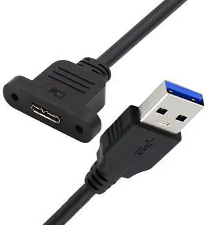 USB 3.0 Type-A Male to Micro 3.0 Type-B Female Screw Mount Type Extension Power Data Cable 480Mbps (50cm) USB 3.0 Type-A Male to Micro 3.0 Type-B Female Screw Mount Type Extension Power Data Cable 480Mbps (50cm)
