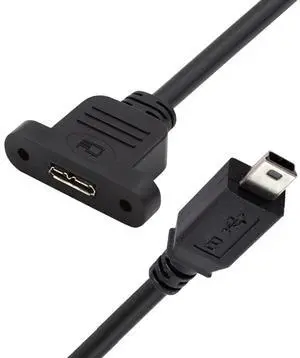 USB 2.0 Micro 5Pin Male to Micro 3.0 Type-B Female Screw Mount Type Extension Power Data Cable 480Mbps (50cm) USB 2.0 Micro 5Pin Male to Micro 3.0 Type-B Female Screw Mount Type Extension Power Data Cable 480Mbps (50cm)