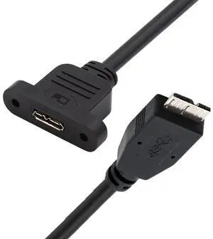 USB 3.0 Micro Male to Micro 3.0 Type-B Female Screw Mount Type Extension Power Data Cable 480Mbps (50cm) USB 3.0 Micro Male to Micro 3.0 Type-B Female Screw Mount Type Extension Power Data Cable 480Mbps (50cm)