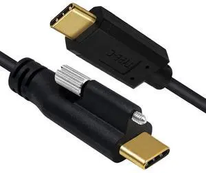 USB 3.1 Type-C Male to Single Thumbscrew Locking 10Gbps Data 4K Video 65W Power Cable Straight Connector Panel Mount Type 3ft (100cm) USB 3.1 Type-C Male to Single Thumbscrew Locking 10Gbps Data 4K Video 65W Power Cable Straight Connector Panel Mount Type 3ft (100cm)