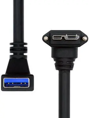 Micro-B USB3.0 Plug Down Angled Locking Screw to Down Angled 90 Degree USB 3.0 A Male Panel Cable 25cm Compatible with Vision Industrial Camera Computer Micro-B USB3.0 Plug Down Angled Locking Screw to Down Angled 90 Degree USB 3.0 A Male Panel Cable 25cm Compatible with Vision Industrial Camera Computer