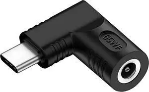 DC Jack 5.5x2.5mm Input to USB-C Type-C Device 5V/9V/15V/20V Angled 90 Degree Plug Power PD 65W Charge Adapter Emulator Trigger Compatible with Laptop Phone DC Jack 5.5x2.5mm Input to USB-C Type-C Device 5V/9V/15V/20V Angled 90 Degree Plug Power PD 65W Charge Adapter Emulator Trigger Compatible with Laptop Phone