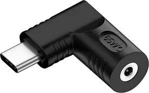 DC Jack 2.5x0.7mm Input to USB-C Type-C Device 5V/9V/15V/20V Angled 90 Degree Plug Power PD 65W Charge Adapter Emulator Trigger Compatible with Laptop Phone DC Jack 2.5x0.7mm Input to USB-C Type-C Device 5V/9V/15V/20V Angled 90 Degree Plug Power PD 65W Charge Adapter Emulator Trigger Compatible with Laptop Phone