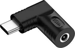 DC Jack 3.5x1.3mm Input to USB-C Type-C Device 5V/9V/15V/20V Angled 90 Degree Plug Power PD 65W Charge Adapter Emulator Trigger Compatible with Laptop Phone DC Jack 3.5x1.3mm Input to USB-C Type-C Device 5V/9V/15V/20V Angled 90 Degree Plug Power PD 65W Charge Adapter Emulator Trigger Compatible with Laptop Phone