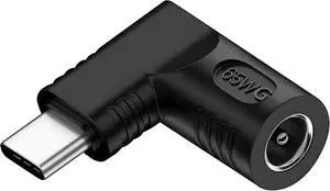 DC Jack 5.5x2.1mm Input to USB-C Type-C Device 5V/9V/15V/20V Angled 90 Degree Plug Power PD 65W Charge Adapter Emulator Trigger Compatible with Laptop Phone DC Jack 5.5x2.1mm Input to USB-C Type-C Device 5V/9V/15V/20V Angled 90 Degree Plug Power PD 65W Charge Adapter Emulator Trigger Compatible with Laptop Phone