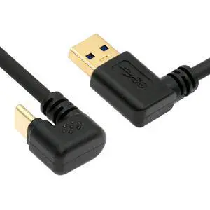 90 Degree Right Angled Type-A USB3.0 Male to Type-C USB 3.1 USB-C Opposite U Shape Back Angled Data Cable Compatible with Laptop Tablet Phone Camera (30cm) 90 Degree Right Angled Type-A USB3.0 Male to Type-C USB 3.1 USB-C Opposite U Shape Back Angled Data Cable Compatible with Laptop Tablet Phone Camera (30cm)