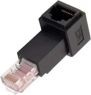 Up Angled 90 Degree Connector UTP RJ45 Ethernet Adapter Cat6/Cat5/Cat5e Ethernet 8P8C Male to Female Adapter Compatible with Laptops Desktops Routers Up Angled 90 Degree Connector UTP RJ45 Ethernet Adapter Cat6/Cat5/Cat5e Ethernet 8P8C Male to Female Adapter Compatible with Laptops Desktops Routers