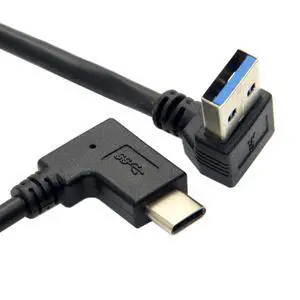 90 Degree Up Angled Type-A USB3.0 Male to Type-C USB 3.1 USB-C Left Right Angled Data Cable Compatible with Laptop Tablet Phone Camera (30cm) 90 Degree Up Angled Type-A USB3.0 Male to Type-C USB 3.1 USB-C Left Right Angled Data Cable Compatible with Laptop Tablet Phone Camera (30cm)