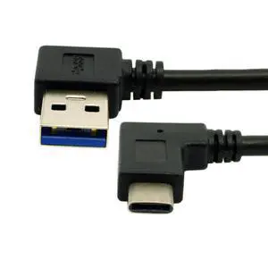 90 Degree Left Angled Type-A USB3.0 Male to Type-C USB 3.1 USB-C Left Right Angled Data Cable Compatible with Laptop Tablet Phone Camera (30cm) 90 Degree Left Angled Type-A USB3.0 Male to Type-C USB 3.1 USB-C Left Right Angled Data Cable Compatible with Laptop Tablet Phone Camera (30cm)