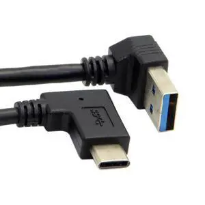 90 Degree Down Angled Type-A USB3.0 Male to Type-C USB 3.1 USB-C Left Right Angled Data Cable Compatible with Laptop Tablet Phone Camera (30cm) 90 Degree Down Angled Type-A USB3.0 Male to Type-C USB 3.1 USB-C Left Right Angled Data Cable Compatible with Laptop Tablet Phone Camera (30cm)
