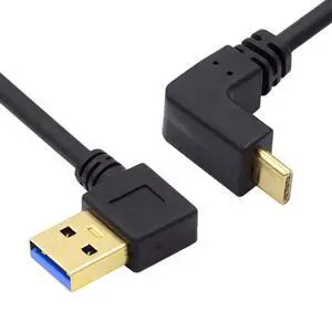 90 Degree Right Angled Type-A USB3.0 Male to Type-C USB 3.1 USB-C Down Up Angled Data Cable Compatible with Laptop Tablet Phone Camera (100cm) 90 Degree Right Angled Type-A USB3.0 Male to Type-C USB 3.1 USB-C Down Up Angled Data Cable Compatible with Laptop Tablet Phone Camera (100cm)