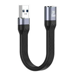 10Gbps USB 3.0 Type-A Male to USB3.0 Type-A Female Extension Flat Slim FPC Data Power Cable Compatible with Laptop Phone (Black 13cm) 10Gbps USB 3.0 Type-A Male to USB3.0 Type-A Female Extension Flat Slim FPC Data Power Cable Compatible with Laptop Phone (Black 13cm)