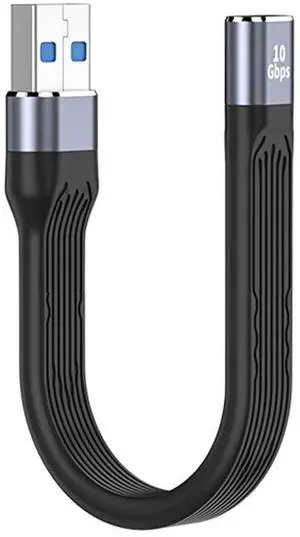 10Gbps USB 3.1 Type-C Female USB-C to USB3.0 Type-A Male Flat Slim FPC Data Power Cable Compatible with Laptop Phone (Black 13cm) 10Gbps USB 3.1 Type-C Female USB-C to USB3.0 Type-A Male Flat Slim FPC Data Power Cable Compatible with Laptop Phone (Black 13cm)