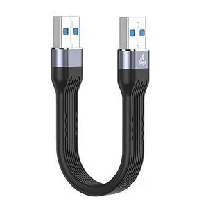 10Gbps USB 3.0 Type-A Male to USB3.0 Type-A Male Flat Slim FPC Data Power Cable Compatible with Laptop Phone (Black 13cm) 10Gbps USB 3.0 Type-A Male to USB3.0 Type-A Male Flat Slim FPC Data Power Cable Compatible with Laptop Phone (Black 13cm)