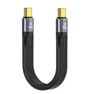 10Gbps USB 3.1 Type-C Female USB-C to USB Type-C Male Flat Slim FPC Data Power Cable Compatible with Laptop Phone (Black 13cm) 10Gbps USB 3.1 Type-C Female USB-C to USB Type-C Male Flat Slim FPC Data Power Cable Compatible with Laptop Phone (Black 13cm)
