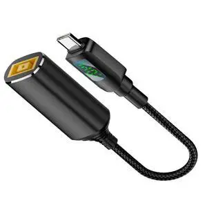 Rectangle Type Thinkpad X1 Jack Power Input to USB-C Type-C Power 140W Smart LED Display PD 100W 65W Charge Cable Compatible with Laptop Phone PD9V/5V/20V/7A Rectangle Type Thinkpad X1 Jack Power Input to USB-C Type-C Power 140W Smart LED Display PD 100W 65W Charge Cable Compatible with Laptop Phone PD9V/5V/20V/7A