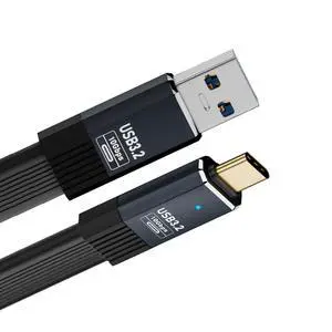 USB3.1 Type-A Male to USB-C Type-C Male 10Gbps Flat Slim FPC USB-C Data Power Cable 5V3A Compatible with Laptop Phone Disk Camera (50cm) USB3.1 Type-A Male to USB-C Type-C Male 10Gbps Flat Slim FPC USB-C Data Power Cable 5V3A Compatible with Laptop Phone Disk Camera (50cm)