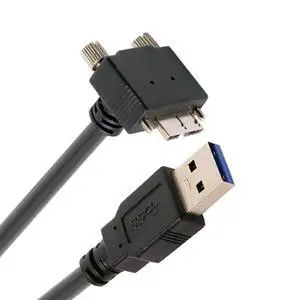3m 90 Degree Right Angled Micro USB Screw Mount to USB 3.0 Data Cable for Point Grey Chameleon Camera 3m 90 Degree Right Angled Micro USB Screw Mount to USB 3.0 Data Cable for Point Grey Chameleon Camera