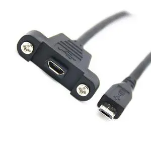 Micro USB 5Pin Male to Female Extension Panel Mount Type Cable with Screws (50CM) Micro USB 5Pin Male to Female Extension Panel Mount Type Cable with Screws (50CM)