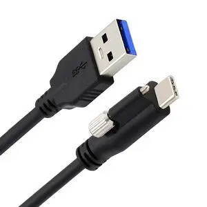 USB 3.1 Type-C Locking Connector to Standard USB3.0 Data Cable 1.2m with Panel Mount Screw USB 3.1 Type-C Locking Connector to Standard USB3.0 Data Cable 1.2m with Panel Mount Screw