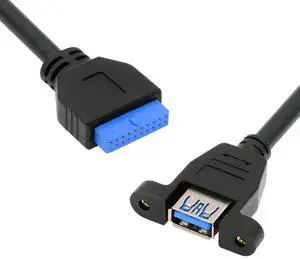 USB 3.0 20 Pin Straight Type Connector Motherboard to Single Port USB-A Female Screw Mount Cable (25CM) USB 3.0 20 Pin Straight Type Connector Motherboard to Single Port USB-A Female Screw Mount Cable (25CM)
