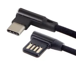 USB-C 3.1 Type-C to Left Angled 90 Degree USB 2.0 Data Cable with Sleeve for Tablet & Mobile Phone USB-C 3.1 Type-C to Left Angled 90 Degree USB 2.0 Data Cable with Sleeve for Tablet & Mobile Phone