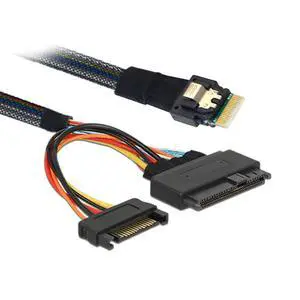 JESR U.2 U2 SFF-8639 to Slimline SFF-8654 4i NVME PCIe SSD Cable for Mainboard SSD 750 p3600 p3700 M.2 (50CM) JESR U.2 U2 SFF-8639 to Slimline SFF-8654 4i NVME PCIe SSD Cable for Mainboard SSD 750 p3600 p3700 M.2 (50CM)