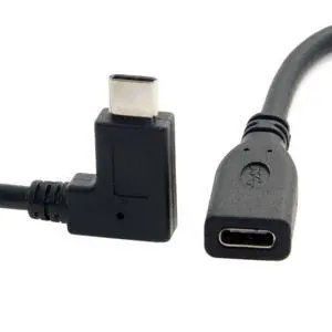 90 Degree Right Angled USB-C USB 3.1 Type C Male to Female Extension Data Cable for Laptop Tablet 20cm 90 Degree Right Angled USB-C USB 3.1 Type C Male to Female Extension Data Cable for Laptop Tablet 20cm