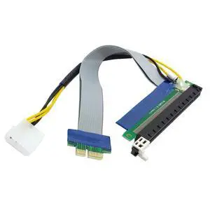 PCI-E Express 1x to 16x Extension Flex Cable Extender Converter Riser Card Adapter with 4pin Power 20cm PCI-E Express 1x to 16x Extension Flex Cable Extender Converter Riser Card Adapter with 4pin Power 20cm