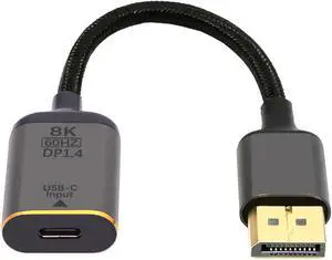 USB-C Type-C Female Host to Displayport Male Monitor DP Displays Short Cable Adapter 8K 60hz for Laptop Phone USB-C Type-C Female Host to Displayport Male Monitor DP Displays Short Cable Adapter 8K 60hz for Laptop Phone