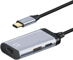 USB-C Type-C Host to RJ45 Female Gigabit 1Gbps Ethernet Networking with PD Female Power Short Cable Adapter 1000Mbps USB-C Type-C Host to RJ45 Female Gigabit 1Gbps Ethernet Networking with PD Female Power Short Cable Adapter 1000Mbps