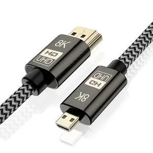 Micro HDMI to HDMI 2.1 Ultra-HD UHD 8K 60hz 4K 120hz Cable 48Gbs HDMI Cable for Camera Tablet (1.0M) Micro HDMI to HDMI 2.1 Ultra-HD UHD 8K 60hz 4K 120hz Cable 48Gbs HDMI Cable for Camera Tablet (1.0M)