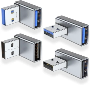 90 Degree USB 3.0 Adapter 4 Pack, Up&Down, Left&Right Angle, Grey 90 Degree USB 3.0 Adapter 4 Pack, Up&Down, Left&Right Angle, Grey