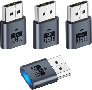 4K DisplayPort Dummy Plug, Virtual Monitor EDID Emulator, 4 Pack 4K DisplayPort Dummy Plug, Virtual Monitor EDID Emulator, 4 Pack