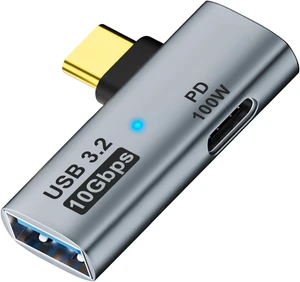 2-in-1 USB C to USB 3.2 Adapter with 100W Charging Port, Grey 2-in-1 USB C to USB 3.2 Adapter with 100W Charging Port, Grey