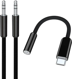 USB C to 3.5mm Headphone Jack Adapter & Aux Cord 4ft (Black) USB C to 3.5mm Headphone Jack Adapter & Aux Cord 4ft (Black)