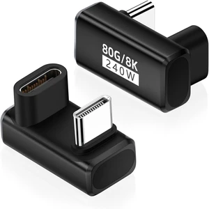 80Gbps USB-C 180 Degree U Shape Adapter 2 Pack, Black 80Gbps USB-C 180 Degree U Shape Adapter 2 Pack, Black