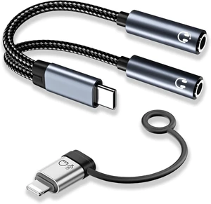 USB-C to Dual 3.5mm Headphone Splitter & USB C OTG Adapter for iPhone USB-C to Dual 3.5mm Headphone Splitter & USB C OTG Adapter for iPhone