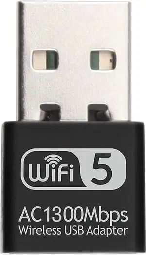 USB WiFi Adapter for PC, AC1300M USB WiFi Dongle 802.11ac Wireless Network Adapter with Dual Band 2.4GHz/5Ghz for Desktop Laptop Support Windows 10/8/7/XP, MAC OS, Linux etc
