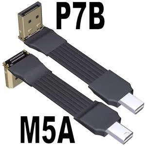 Mini Displayport(Mini DP) to Displayport FPV Flat Cable Up Down Angled Flat Mount Male to Male/Female 1.4 1.2 with Fixing Hole for Graphics Card (5cm, M5A-P7B(Male-Male)) Mini Displayport(Mini DP) to Displayport FPV Flat Cable Up Down Angled Flat Mount Male to Male/Female 1.4 1.2 with Fixing Hole for Graphics Card (5cm, M5A-P7B(Male-Male))