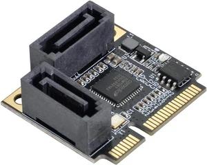Mini PCI-E PCI Express to SATA 3.0 Dual Ports Adapter Converter Hard Drive Extension Card Mini PCI-E PCI Express to SATA 3.0 Dual Ports Adapter Converter Hard Drive Extension Card