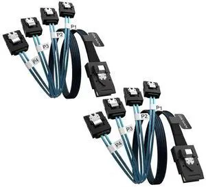 Mini SAS to 4 SATA Cable, 36 Pin SFF 8087 Host/Controller to 7 Pin SATA Target/Backplane, Compatible with PERC H310, RAID Controller 3Feet(2 Pack) Mini SAS to 4 SATA Cable, 36 Pin SFF 8087 Host/Controller to 7 Pin SATA Target/Backplane, Compatible with PERC H310, RAID Controller 3Feet(2 Pack)