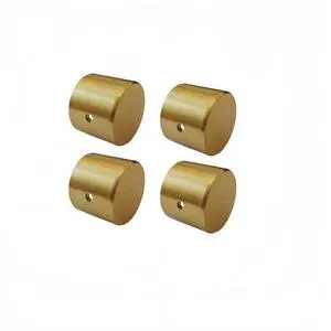 Gisswinn 4PCS Solid Brass Foot Caps for Furniture - 25mm Diameter x 20mm Height, 1.5mm Thickness, Golden Round Bottom Cover with Nail Holes, for Sofa, Chair, Table Legs