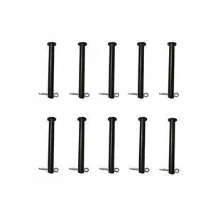 Gisswinn 10-Pack 6mm x 55mm Carbon Steel Cotter Pins with Hole - Black Finish Split Pins Set for Industrial, Automotive & Machinery Applications - Heavy Duty R-Clips with Open-End Design