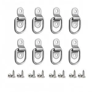 Gisswinn1/4'' D Ring Tie Down Anchors 8 Pack  Heavy Duty Truck Trailer Warehouse Cargo Hooks, Silver Steel Mounting Lashing Rings for Securing Loads